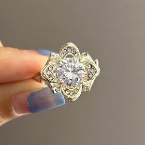 Unique Silver Flower Ring